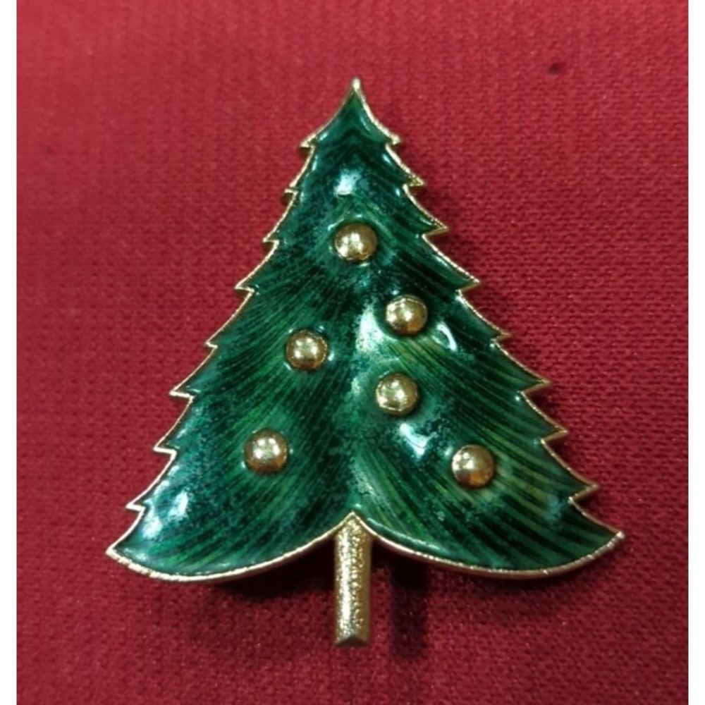 Vintage Christmas Tree Retro‎ Brooch Pin Very Pretty